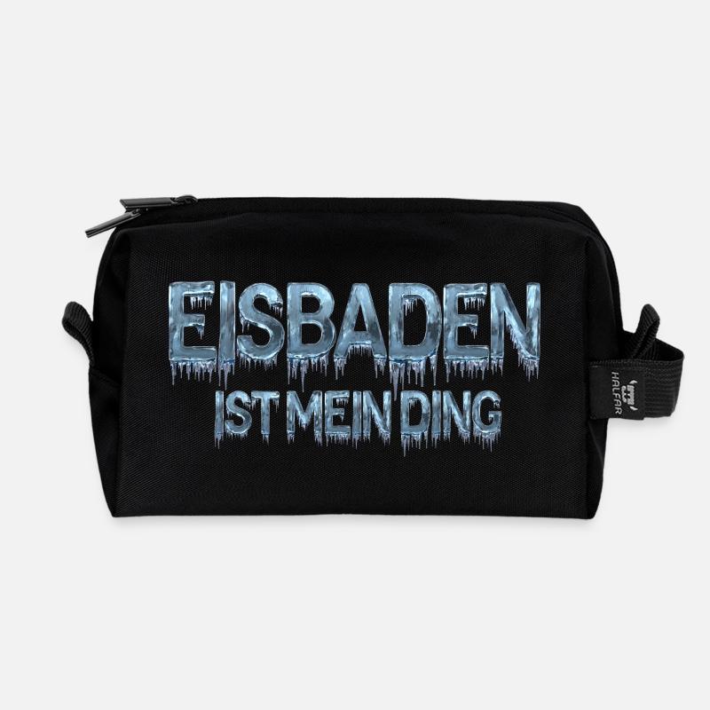 Eisbaden ist mein Ding - Recycelte Kulturtasche - Schwarz