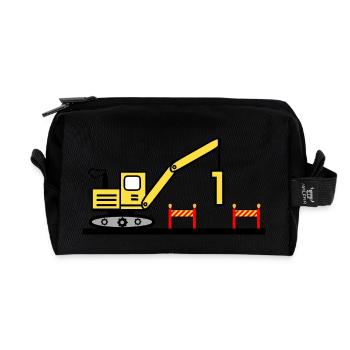 Excavator - Recycled Toiletry Zip Bag - black - Front