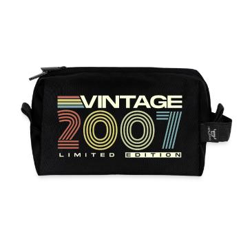Vintage 2007 Vintage Cadeau d’anniversaire Rétro - Trousse de toilette en tissu recyclé - noir - Devant