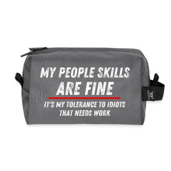 My People Skills Are Fine It s My Tolerance - Trousse de toilette en tissu recyclé - anthracite - Devant