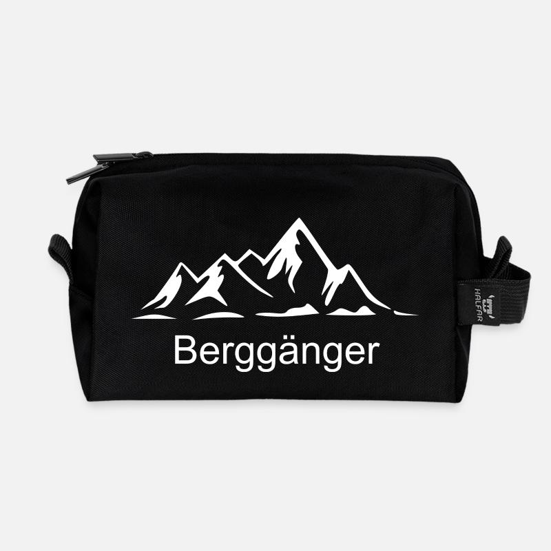 Berggänger, Berg - Recycelte Kulturtasche - Schwarz