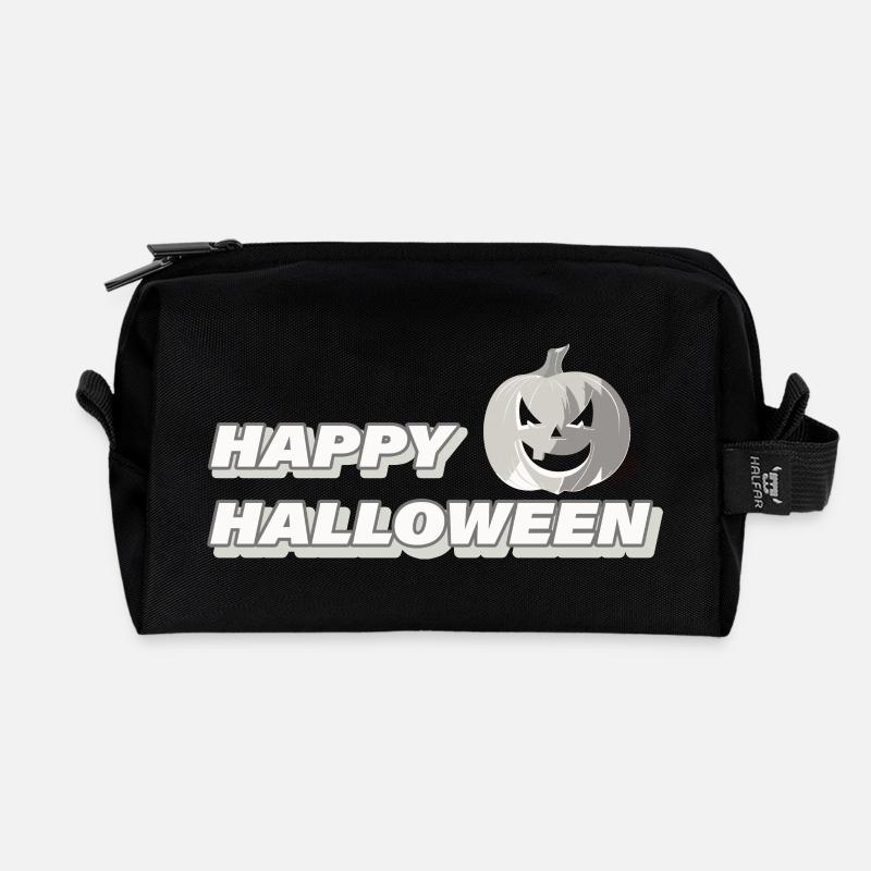 HAPPY HALLOWEEN - Recycelte Kulturtasche - Schwarz