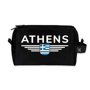 Athen Fan-T-Shirt im stilvollen Design - Recycelte Kulturtasche - Schwarz - Vorne