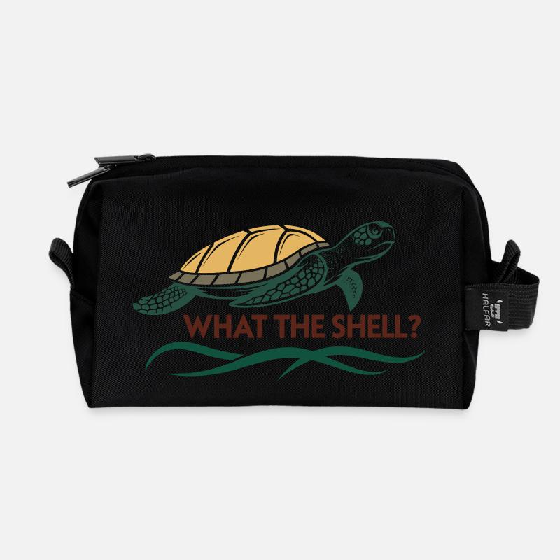 What the Shell? - Recycled Toiletry Zip Bag - black
