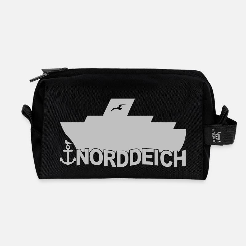 Fähre Norddeich Logo - Recycelte Kulturtasche - Schwarz