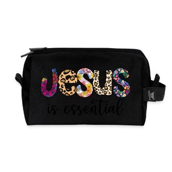 Jesus is essential - Recycled Toiletry Zip Bag - black - Front