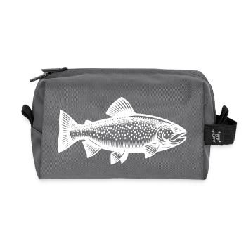 Regenbogenforelle - Naturgetreues Raubfisch Design - Recycelte Kulturtasche - Anthrazit - Vorne