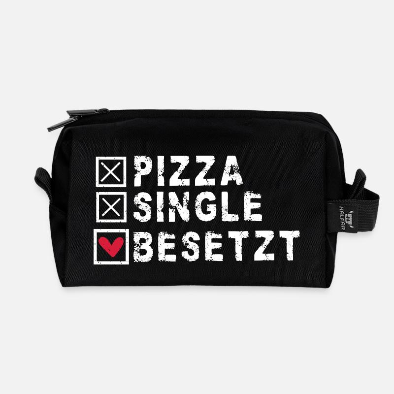Pizza single besetzt - Recycelte Kulturtasche - Schwarz