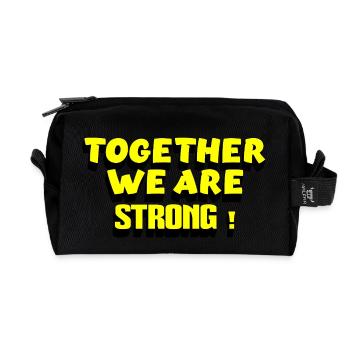 TOGETHER WE ARE STRONG – Retro Motivationsspruch - Recycelte Kulturtasche - Schwarz - Vorne