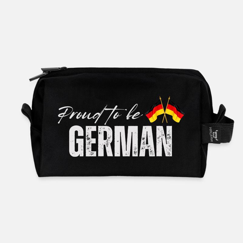 Stolzer Deutscher, ich liebe Deutschland - Recycelte Kulturtasche - Schwarz