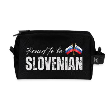 Slowenischer Stolz, hergestellt in Slowenien - Recycelte Kulturtasche - Schwarz - Vorne