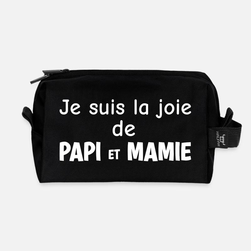 Ich bin die Freude von Opa und Oma - Recycelte Kulturtasche - Schwarz