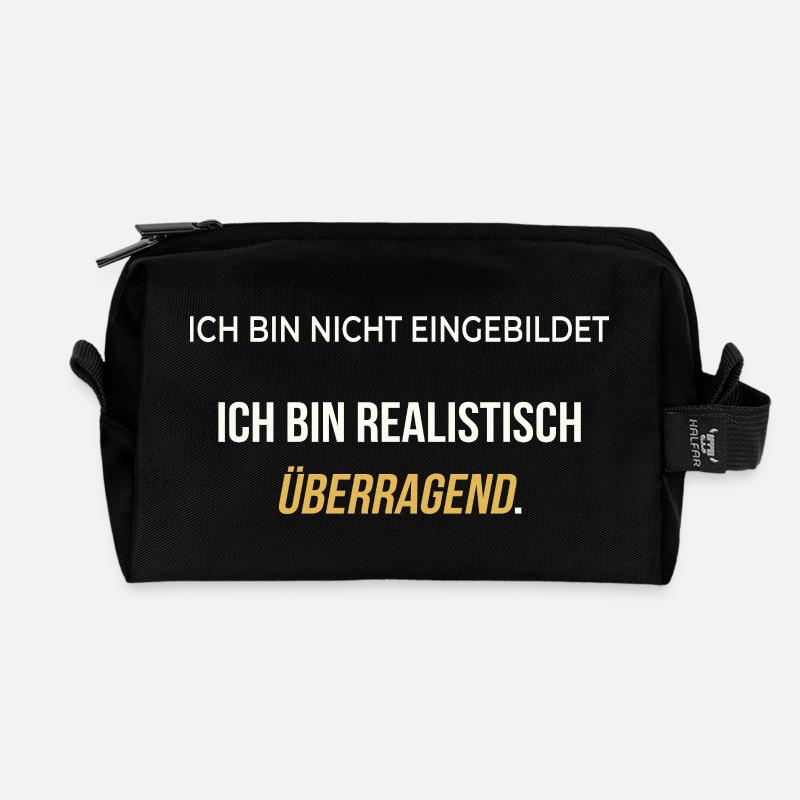 Ich bin realistisch überragend – elegant ehrlich - Recycelte Kulturtasche - Schwarz