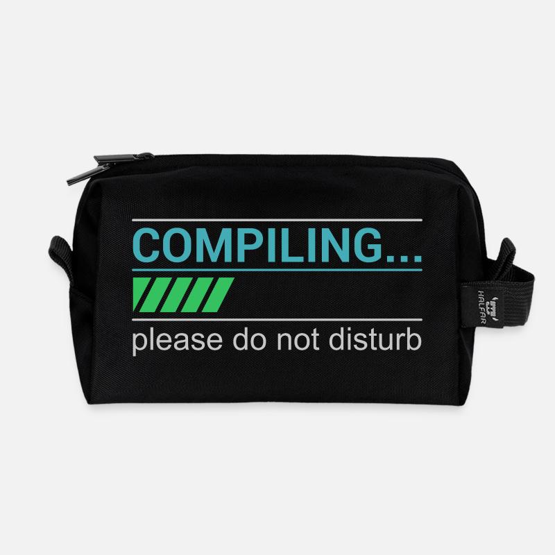 T-shirt Programmeur drôle - Compilation, s’il vous plaît - Trousse de toilette en tissu recyclé - noir