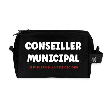 Stadtrat Typo Black Bold - Recycelte Kulturtasche - Schwarz - Vorne