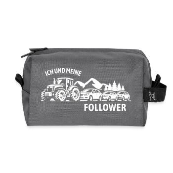 Ich und meine Follower - Traktor - Stau - Recycelte Kulturtasche - Anthrazit - Vorne