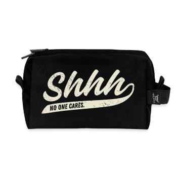 Chut... Personne ne s’en soucie - Trousse de toilette en tissu recyclé - noir - Devant