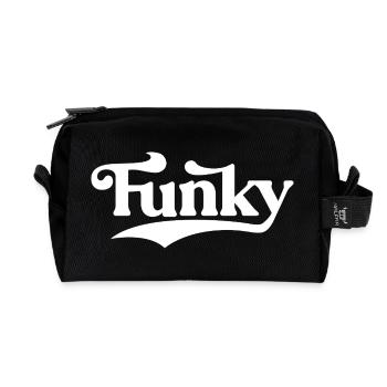 Funky Retro Script Logo - Recycelte Kulturtasche - Schwarz - Vorne
