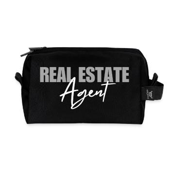 Real Estate Agent Realtor - Recycled Toiletry Zip Bag - black - Front