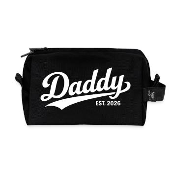 Daddy's 2026 Daddy-to-be New Father Gift - Recycled Toiletry Zip Bag - black - Front