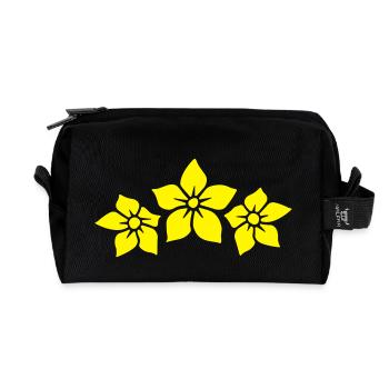Jasmine flower 3 - Recycled Toiletry Zip Bag - black - Front
