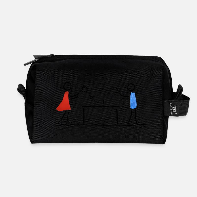 tischtennis - Recycelte Kulturtasche - Schwarz