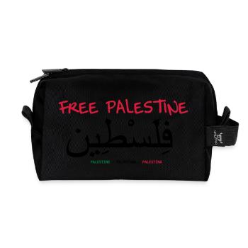 Free Palestine ! - Recycled Toiletry Zip Bag - black - Front