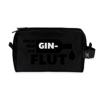 Nach mir die Gin Flut - Recycelte Kulturtasche - Schwarz - Vorne