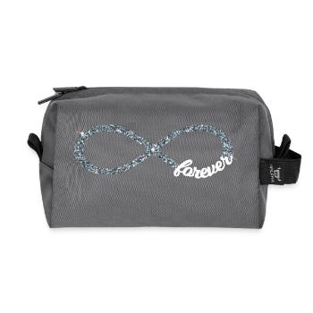 Infinity forever Love Unendlichkeit silber Glitzer - Recycelte Kulturtasche - Anthrazit - Vorne