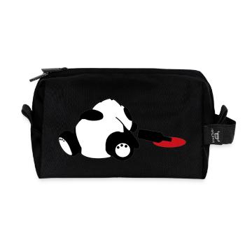 betrunkener pandabär - Recycelte Kulturtasche - Schwarz - Vorne