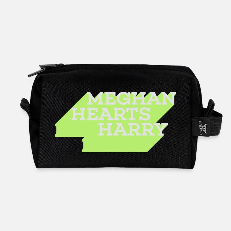 HT Royal Wedding Meghan Hearts Harry - Recycelte Kulturtasche - Schwarz
