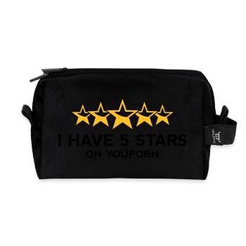 I ve got 5 stars on YouPorn! - Recycled Toiletry Zip Bag - black - Front