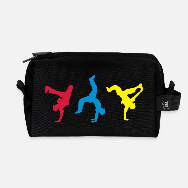 bboys colorfull - Recycelte Kulturtasche - Schwarz