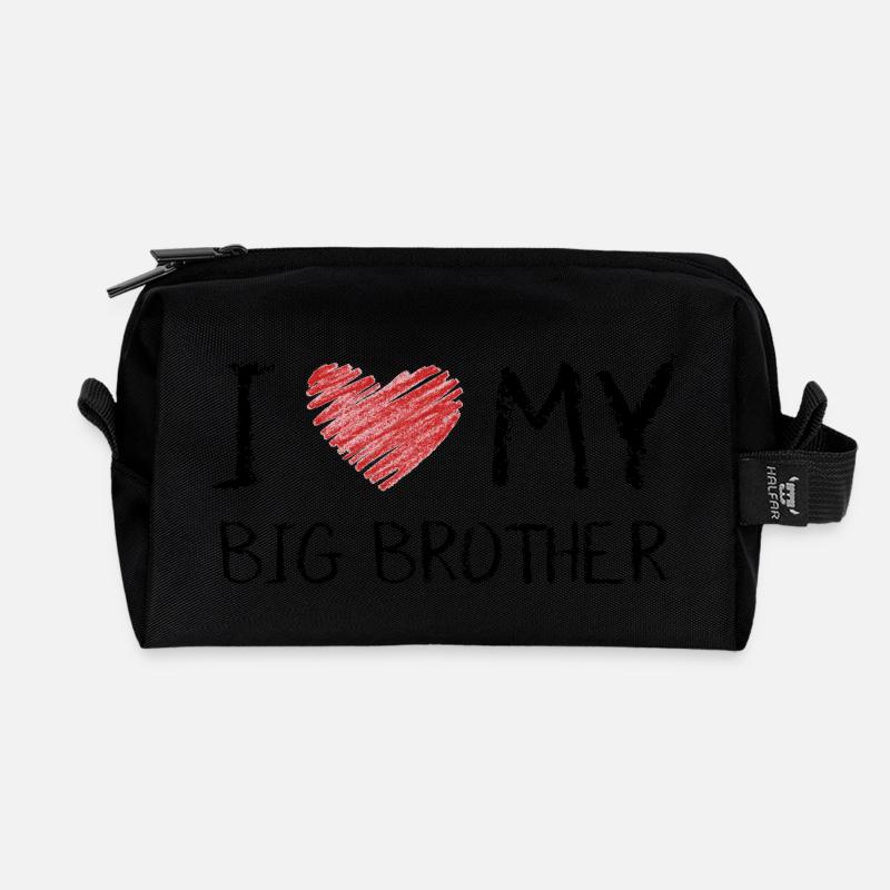 I Love My Big Brother - Recycelte Kulturtasche - Schwarz