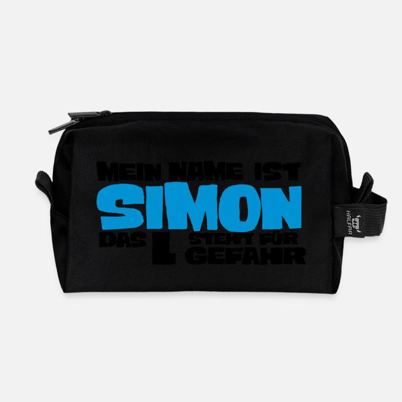 simon - Recycelte Kulturtasche - Schwarz