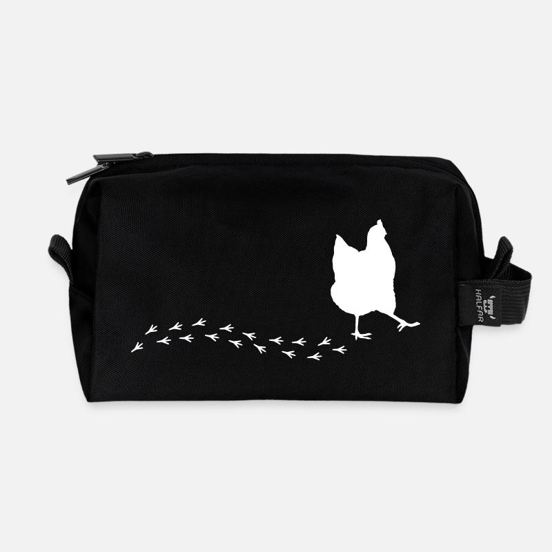 Witziges Huhn - Recycelte Kulturtasche - Schwarz