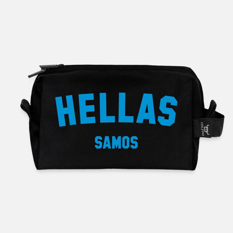 SAMOS Greece Griechenland - Recycelte Kulturtasche - Schwarz