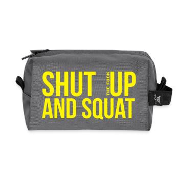 shut up and squat - Recycelte Kulturtasche - Anthrazit - Vorne