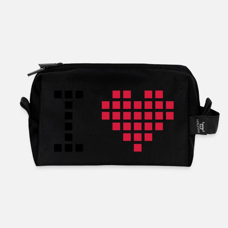 i love 2 - Recycled Toiletry Zip Bag - black