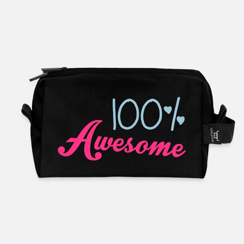 100% Awesome - Recycled Toiletry Zip Bag - black