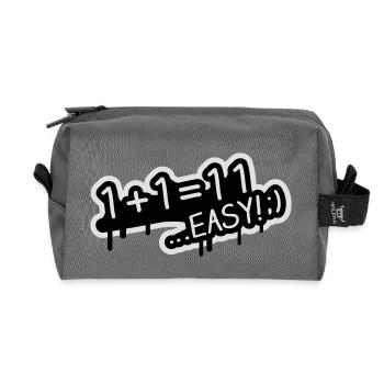 1_plus_1_easy_1f2 - Trousse de toilette en tissu recyclé - anthracite - Devant