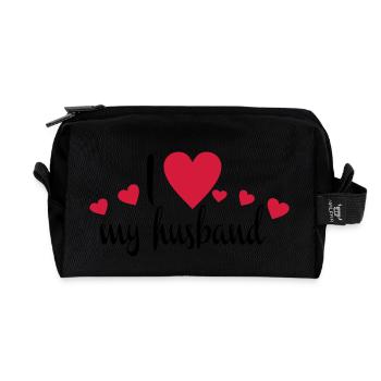 husband - Recycled Toiletry Zip Bag - black - Front