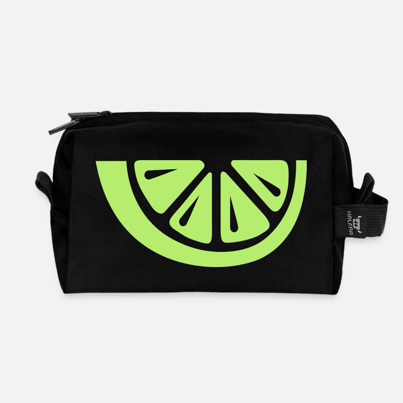 Limette - Recycelte Kulturtasche - Schwarz