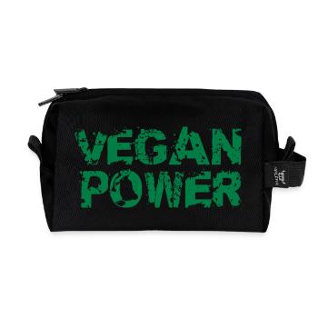 Vegan Power Logo - Recycled Toiletry Zip Bag - black - Front