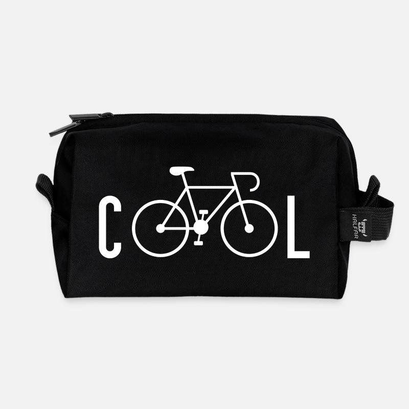 Radfahren ist cool - Recycelte Kulturtasche - Schwarz