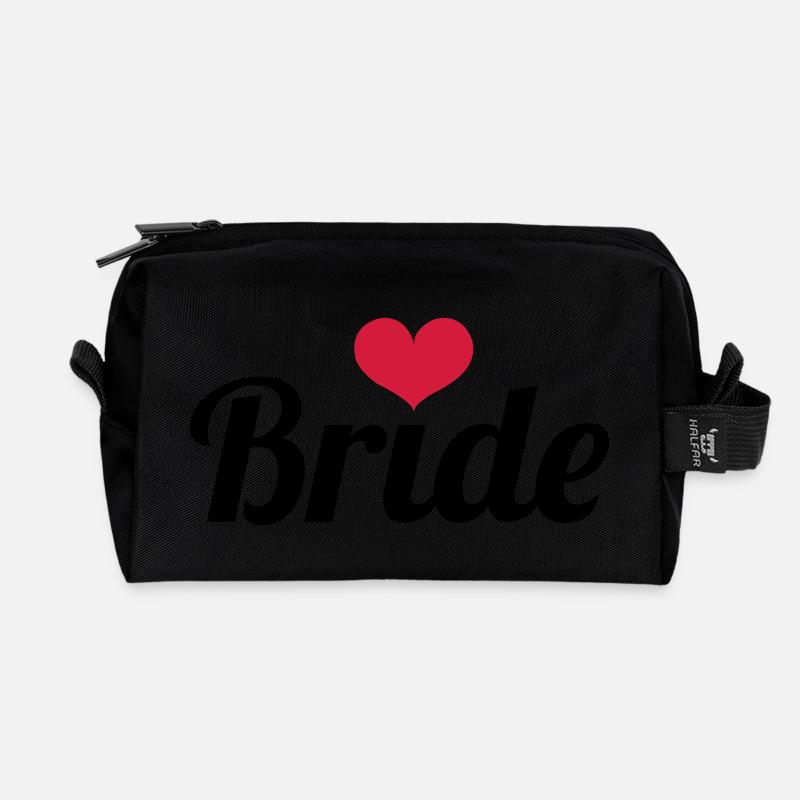 Bride - Wedding - Recycled Toiletry Zip Bag - black