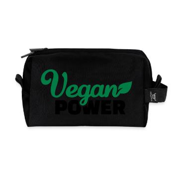 Vegan Power - Recycled Toiletry Zip Bag - black - Front