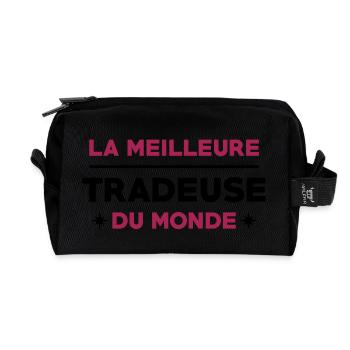 Trader / Tradeuse / Trading / Financier / Banque - Trousse de toilette en tissu recyclé - noir - Devant