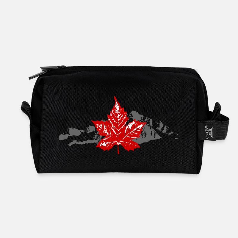 Canada - Maple Leaf & Mountain - Recycelte Kulturtasche - Schwarz