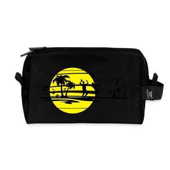 Sommer Strand Party - Recycelte Kulturtasche - Schwarz - Vorne